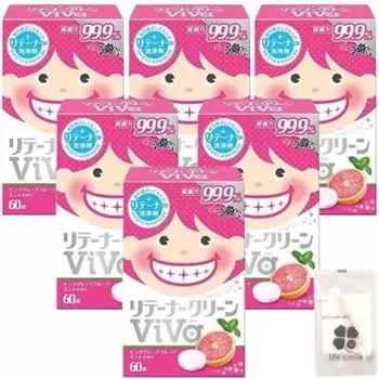 Ретейнер Clean ViVa Beautiful Teeth 60 таблеток с оригинальной хлопковой улыбкой Life Smile [Набор 6] [Поставляется в комплекте]