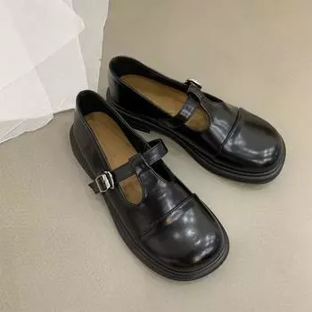 Reteo женские туфли-лоферы с пряжкой, элегантные женские туфли на плоской подошве с квадратным носком, летние туфли, женская мода, повседневные туфли Мэри Джейн 35 чёрный