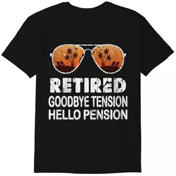 Retired Goodbye Tension Hello Pension Retirement Funny T-Shirt Classic T-shirt 2XL