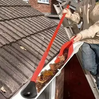 Retractable Eaves Sink Gutter Leaf Cleaning Set Plastic Gardening Tools Leaf Cleaning 5-piece Set красный