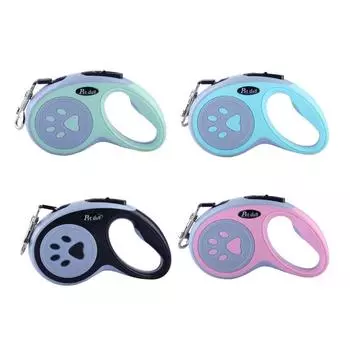 Retractable Nylon Dog Leash Plastic Puppy Walking Traction Roulette Dog Roulette Collar Outdoor S зелёный