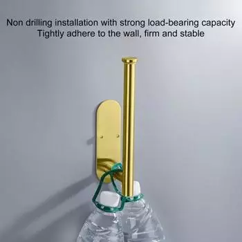 Выдвижной держатель для бумажных полотенец из нержавеющей стали, настенный, без перфорации, большой грузоподъемный органайзер для упаковочной пленки золотистый