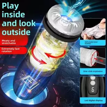 Выдвижной Вращающийся Автоматический Экстрактор Спермы Авиационный Кубок Тренажер для Пениса Мастурбатор Секс-продукты masturbator