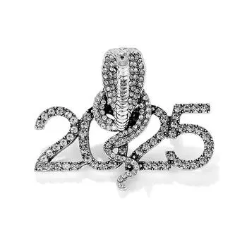 Ретро 2025 год Кобра змея Броши унисекс простая брошь универсальный блестящий корсаж одежда аксессуары подарки серебряный