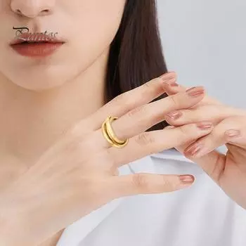 Ретро 3-слойное запутанное кольцо контрастного цвета с полированным блеском, антикоррозийное, антиокислительное, титановое стальное кольцо-палец, унисекс, ювелирные изделия для повседневной вечеринки US 9 золотой/чёрный