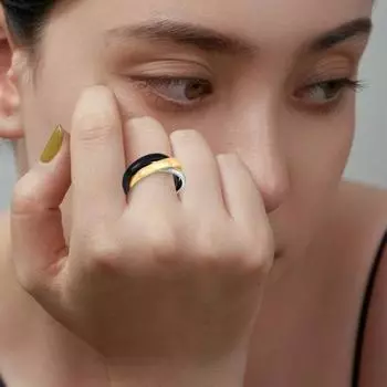 Ретро 3-слойное запутанное кольцо контрастного цвета с полированным блеском, антикоррозийное, антиокислительное, титановое стальное кольцо-палец, унисекс, ювелирные изделия для повседневной вечеринки US 11 серебряный