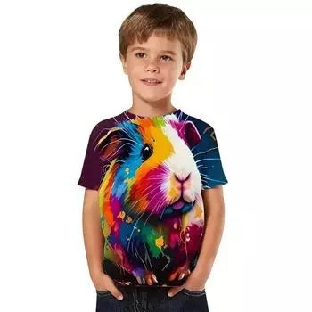 Ретро 3D принт повседневная детская одежда топ футболка модная футболка детские футболки с животными 110