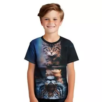 Ретро 3D принт повседневная детская одежда топ футболка модная футболка животные дети мальчик одежда аниме короткий рукав 100