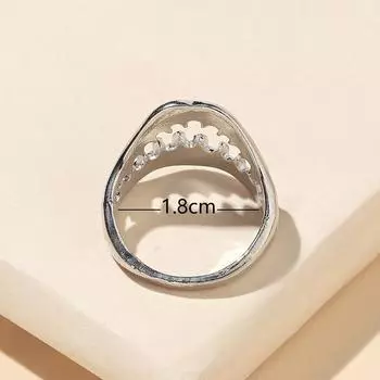 Ретро 3d Зубное кольцо в виде рта акулы Кольцо для губ Личность Забавное кольцо в большой рот