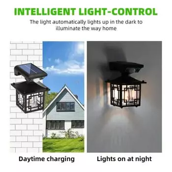 Ретро 5.5V поликристаллический кремниевый солнечный индукционный светильник для наружного двора, сада, уличного освещения, дорожного освещения, гаражного освещения IPX4
