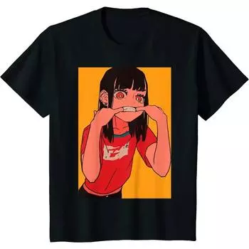 Retro 90s Anime Girl Japanese Kawaii T-Shirt Men Clothing Casual Cotton Daily Four Seasons Tees Streetwear Oversized T Shirt S бежевый