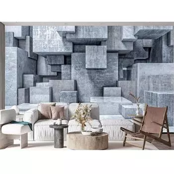 Ретро Абстрактные настенные фрески 3D Космос Геометрический промышленный стиль Настенные фрески Гостиная Спальня Украшения Обои 200 cm(W) x 140 cm(H)