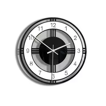 Ретро акриловые круглые циферблаты цифровые немые настенные часы для дома и офиса, подвесной декор чёрный