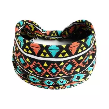 Ретро эластичная хлопковая повязка на голову: Впитывающий пот аксессуар для йоги и спорта для женщин
