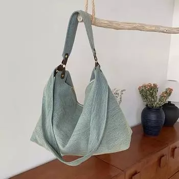 Ретро элегантная минималистская сумка на плечо высокого класса для модных женщин, джинсовые сумки на плечо