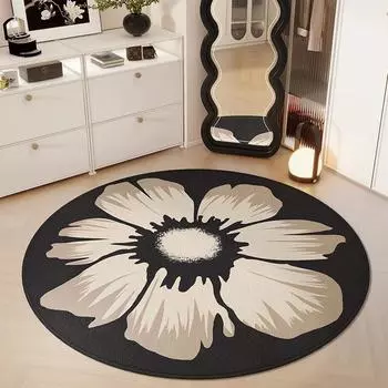 Ретро элитный декоративный ковер для гостиной с цветами, круглый, для спальни, у кровати, плюшевый коврик для пола, большой площади, для гардеробной, дивана, ковер 80x80CM