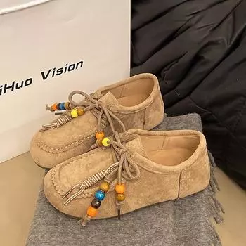 Retro all-inclusive women s summer new models are not tired of inner height gain, Boken single shoes and Doudou shoes 35