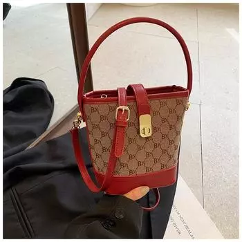 Retro and versatile messenger women s bags, new trendy and fashionable portable shoulder bags, textured large-capacity bucket bags, women