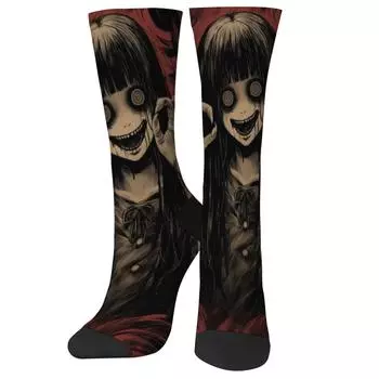 Ретро Аниме Ужасы Женский Призрак Забавные Носки Новинка Счастливые Сумасшедшие Носки Уличный Хип-Хоп Компрессионные Носки Мягкие Дышащие Унисекс Подарок One Size