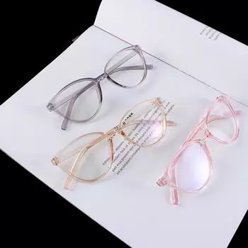 Ретро Анти-синий свет Мужские Женские Круглые Блокирующие Очки Очки Оптические Очки Кошачий Глаз Очки чёрный