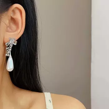 Ретро асимметричные серьги-кисточки с цветком простые серьги-джокеры с жемчугом женские изысканные ювелирные изделия подарки как