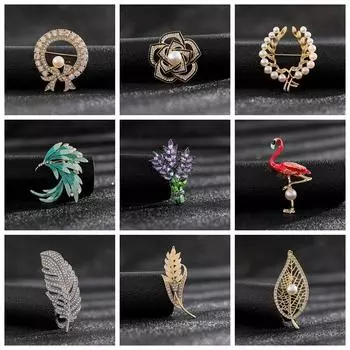 Ретро атмосферный элегантный бант крыло горный хрусталь брошь мода повседневная офисная сумка аксессуары украшения