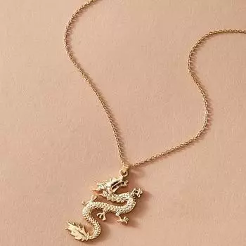 Ретро этнический китайский зодиакальный дракон кулон ожерелье винтажная ключичная цепочка для мужчин и женщин панк стиль ювелирные изделия подарок