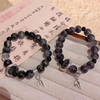 Ретро этнический стиль браслеты из стеклянных бусин с трещинами: Универсальные, стильные парные украшения