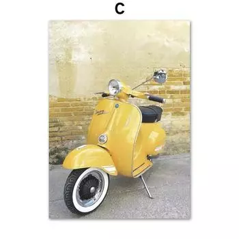 Ретро Автомобиль Мотоцикл Желтая Роза Подсолнух Лимон Маргаритка Настенное Искусство Холст Живопись и Постер Настенные Картины для Декора Гостиной 21cm30cm NoFrame