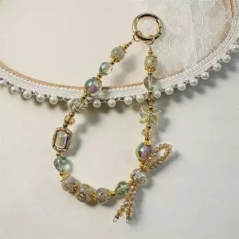 Ретро бабочка бисерная цепочка для мобильного телефона элегантная изысканная подвесная веревка брелок кулон сумка украшения ремешок подарок