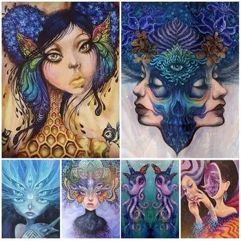 Ретро бабочка девушка настенная живопись маслом гостиная настенная живопись колдовство художественный постер 21cm30cm NoFrame