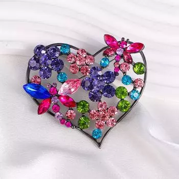 Ретро Бабочка Любовь Брошь Темперамент Модный Пальто Костюм Корсаж Аксессуары Алмазные Булавки
