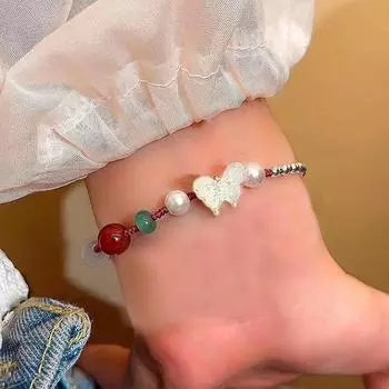 Ретро бабочка плетеный браслет красочный бисерный браслет для девочки ювелирные изделия подарок на вечеринку