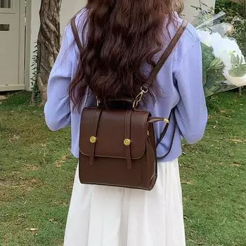 Retro Backpack Bag Women s Fashion Student Backpack Multi-functional Backpack Portable Travel Bag