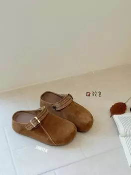 Retro bag head half drag women wear autumn new comfortable lazy shoes platform versatile slippers 35 верблюд