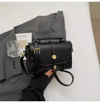 Retro bag New spring trendy handbag Women s shoulder messenger bag Autumn and winter printed women s bag чёрный