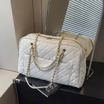 Retro bag women s large capacity 2024 new autumn and winter versatile shoulder bag casual simple commuter tote bag чёрный