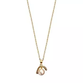 Ретро Бай Жемчуг Персонализированный Французский Элегантный Простой Дизайн Свитер Цепь Ожерелье Геометрический