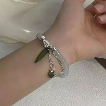 Ретро бамбуковый бисерный браслет с кисточками, женский простой магнитный браслет с пряжкой, праздничные подарки на вечеринку