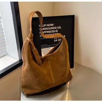 Ретро бархатная сумка через плечо для женщин, однотонная, большая вместимость, простая мода, широкий ремень, новая