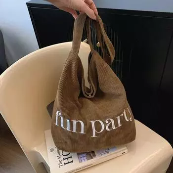 Ретро бархатная сумка с буквами для женщин универсальная повседневная большая вместительная сумка через плечо минималистичный дизайн сумка модные карманы