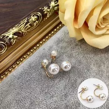 Retro Baroque court style pearl stud earrings, light luxury water drop diamond temperament earrings, versatile ear jewelry