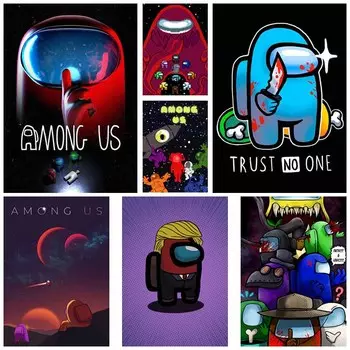 Ретро Белая Бумага Игровые Плакаты и Принты Высокое Качество Художественная Живопись Бар Детская Комната Домашнее Украшение Фреска Постеры Among Us Настенный Декор 30x21cm