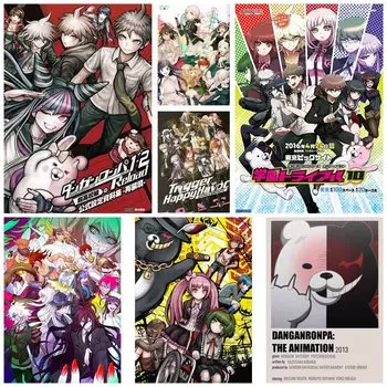 Ретро Белая Бумага Мультфильм Фигурка Плакаты Эстетическая Классическая Игра Danganronpa Плакат Настенный Декор Домашняя Комната Бар Кафе Украшения Искусство Живопись 30x21cm