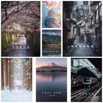 Ретро-белая бумага, постеры и принты о путешествиях в Токио, винтажные городские постеры, картины, домашний декор, настенная живопись, гостиная, бар, украшения, картины, подарок 30x21cm