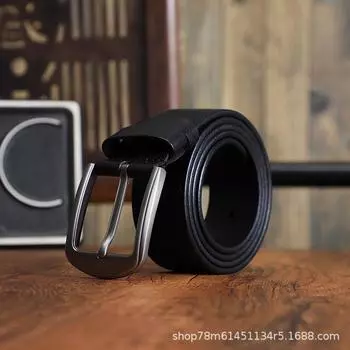 Retro Belt Leather Pin Buckle First Layer Pure Cowhide Handmade Personalized Casual Jeans Youth Versatile 105cm светло-коричневого