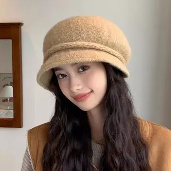 Ретро берет большой окружности головы показать лицо маленький британский стиль сотня с восьмиугольной кепкой повседневная шляпа художника женская