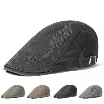 Ретро берет, мужская британская кепка, кепка вперед, мужская фуражка, шляпа художника Гэтсби, шляпа водителя, шляпа плюща, кепка газетчика чёрный