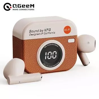 Ретро беспроводные наушники Bluetooth, половина вкладышей для бега, 40 часов воспроизведения, долгие наушники с шумоподавлением коричневый