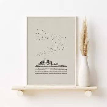 Ретро Библейский Эскиз Иисус Искусство Цифровая Печать Украшения Христианский Плакат Птица Библейская Комната 21cm30cm NoFrame